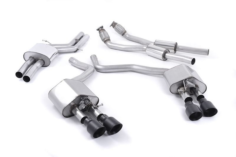 Audi S6 C7 – Milltek 70mm Resonated ValveSonic Cat-Back met Cerakote Black Tips