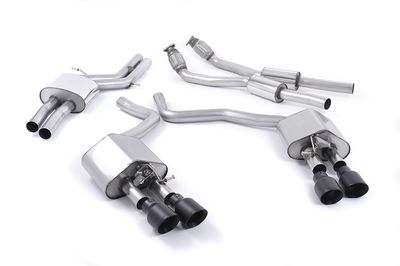 Audi S6 C7 – Milltek 70mm Resonated ValveSonic Cat-Back met Cerakote Black Tips