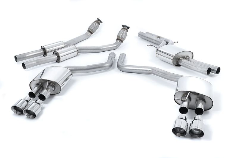 Audi S7 C7 Sportback – Milltek 70mm Resonated Cat-Back met Cerakote Black Tips
