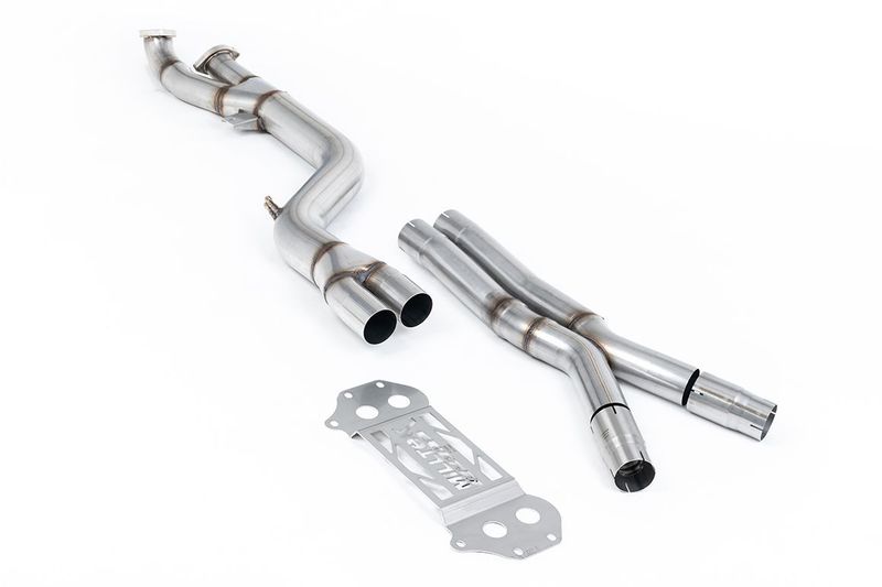 BMW M4 G82 – Milltek GPF/OPF Bypass 102mm met X-Pipe naar OE Axle-Back