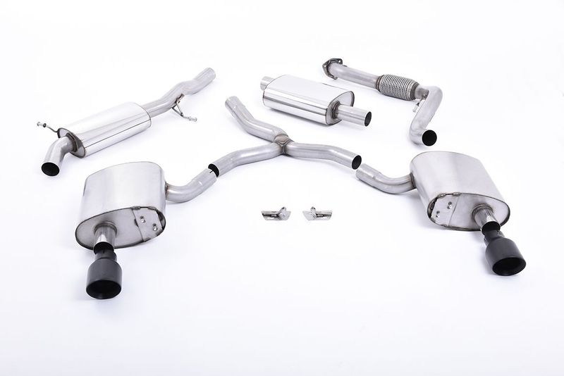 Audi A4 B9 2.0 TFSI Quattro – Milltek Resonated Cat-Back met Cerakote Black Tips