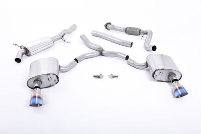 Audi A4 B9 2.0 TFSI Quattro – Milltek Road+ Part Resonated Cat-Back met Cerakote Black Tips