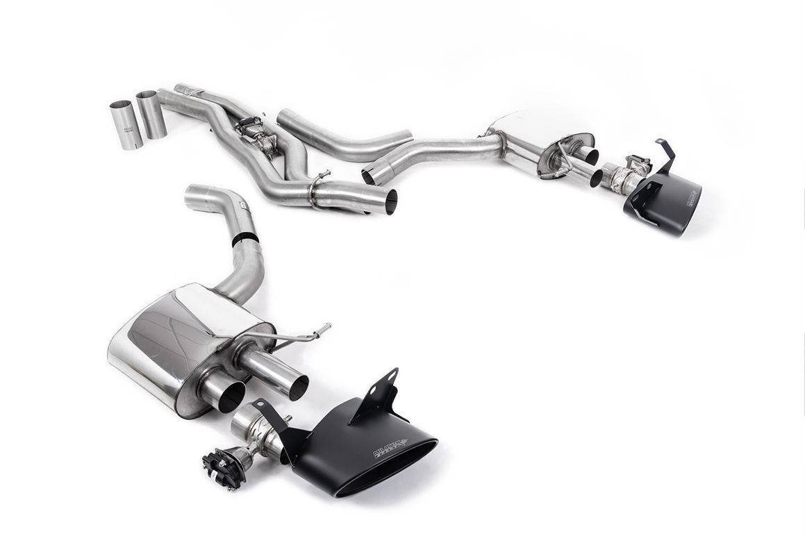 Audi RS6 C8 – Milltek Front Pipe-Back 80mm Cerakote Black Oval