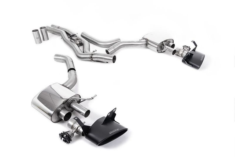 Audi RS6 C8 – Milltek Front Pipe-Back 80mm Cerakote Black Oval