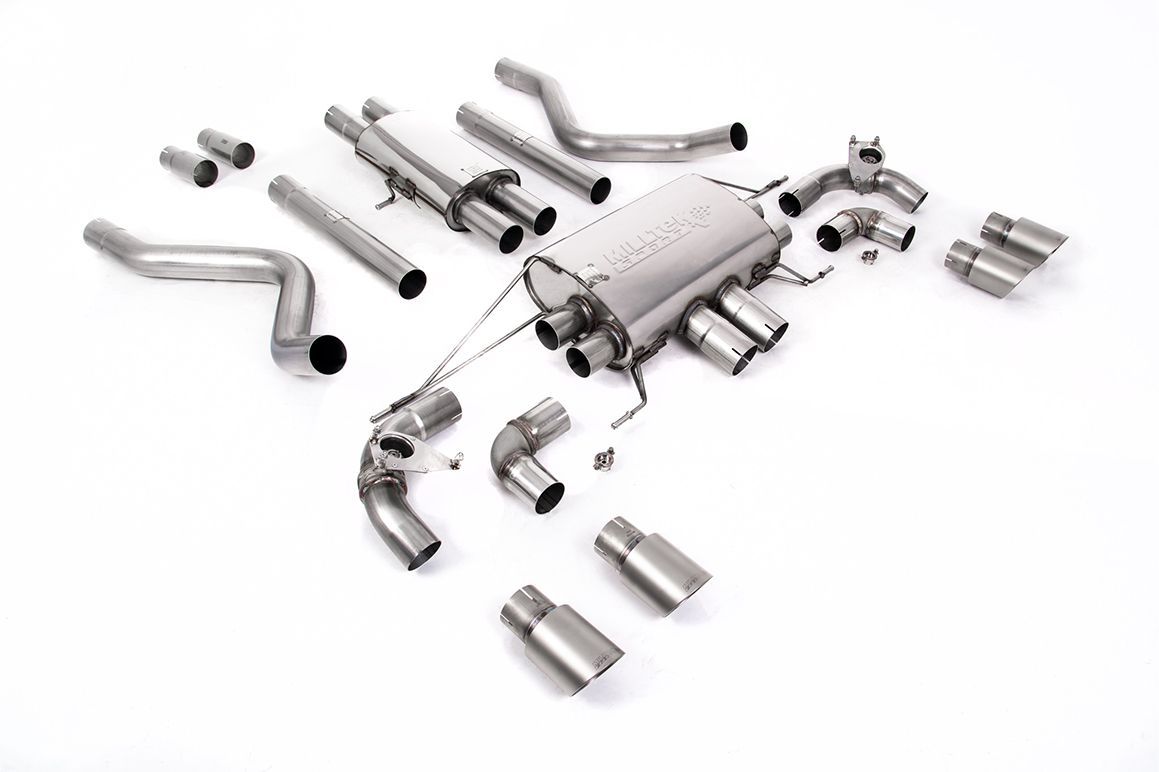 Land Rover Defender 110 5.0 V8 – Milltek Resonated Valved GPF-Back ECE – Quad Polished Tips Land Rover Defender 110 5.0 V8 – Milltek Resonated Valved GPF-Back ECE – Quad Polished Tips