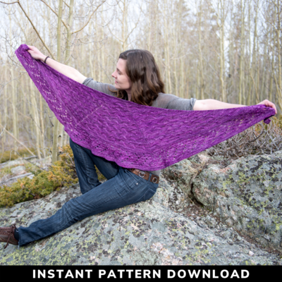 Wildfire Blaze Shawl : Knitting Pattern Download