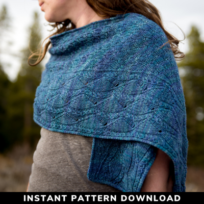 Windswept Skies Shawl : Knitting Pattern Download