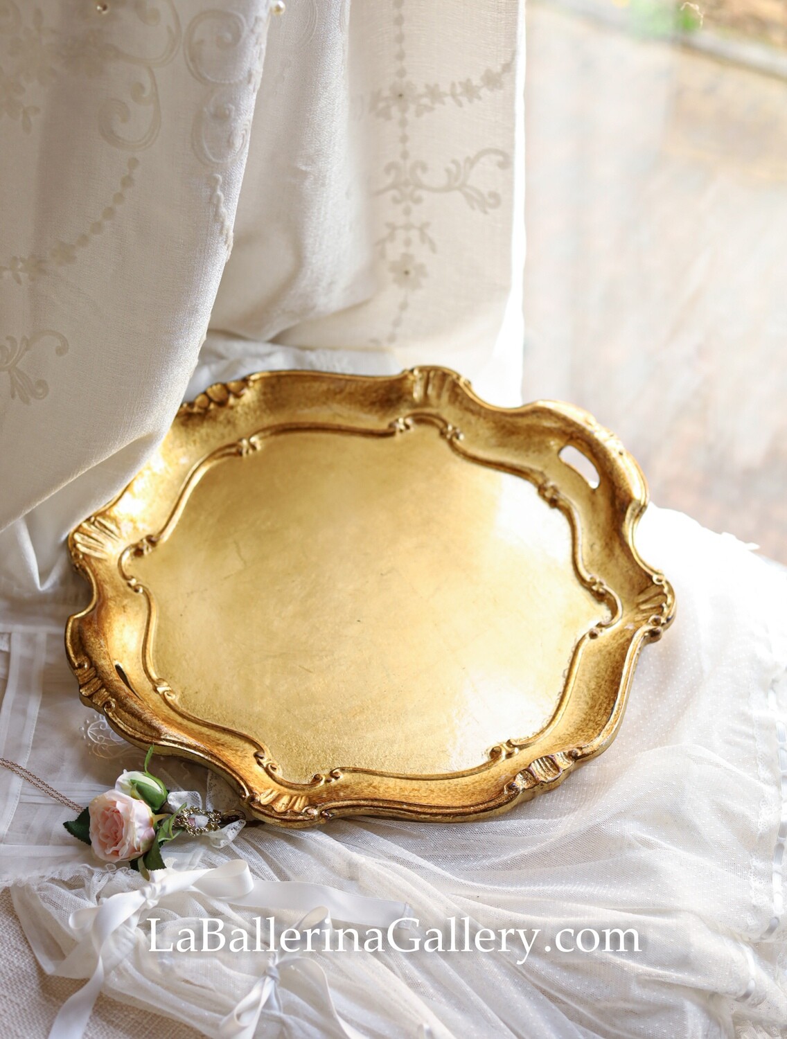 Florentine tray octagon all gold