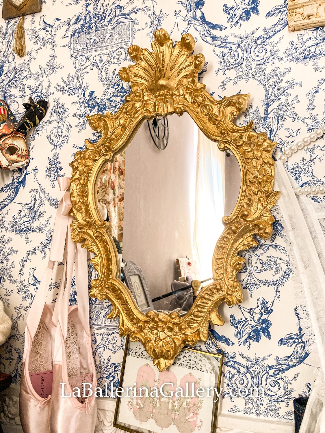 Florentine wooden baroque frame mirror