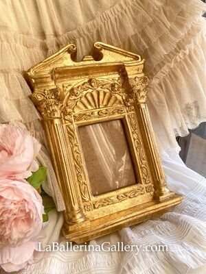 Made to order Florentine gold wood mirror angels window