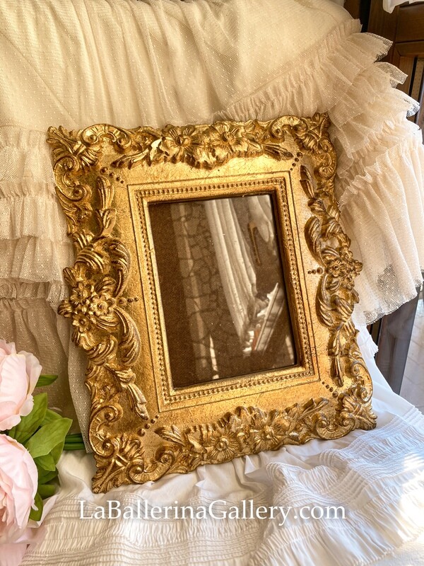 Made to order Florentine gold wood mirror frame floral
