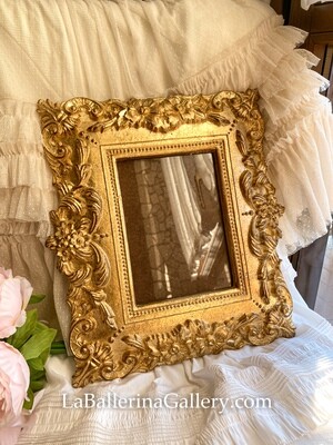 Made to order Florentine gold wood mirror frame floral