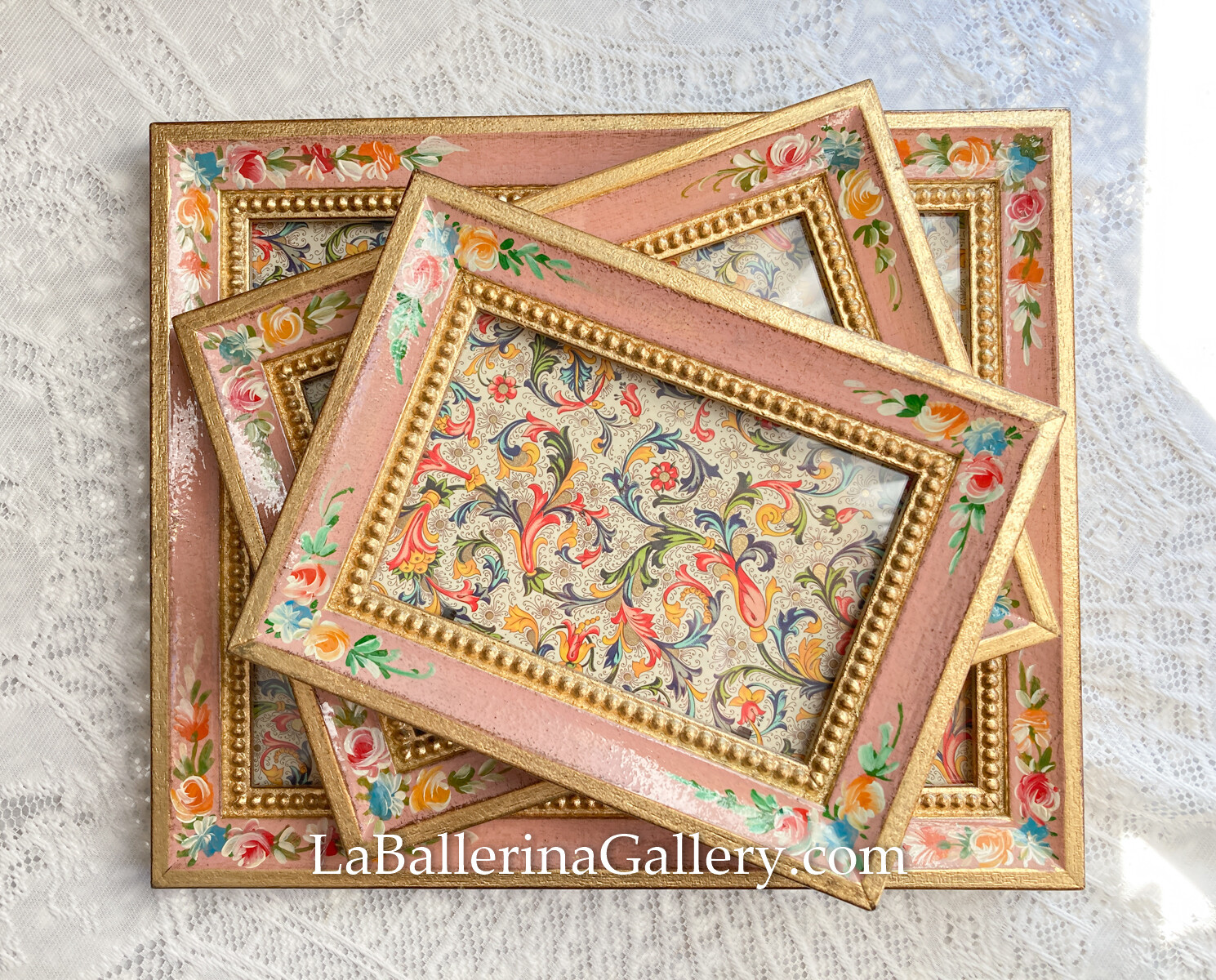 Made ro order lorentine wooden frame rose