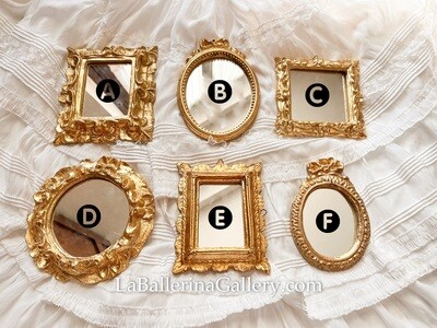 Made to order Florentine gold wood mirror frame mini