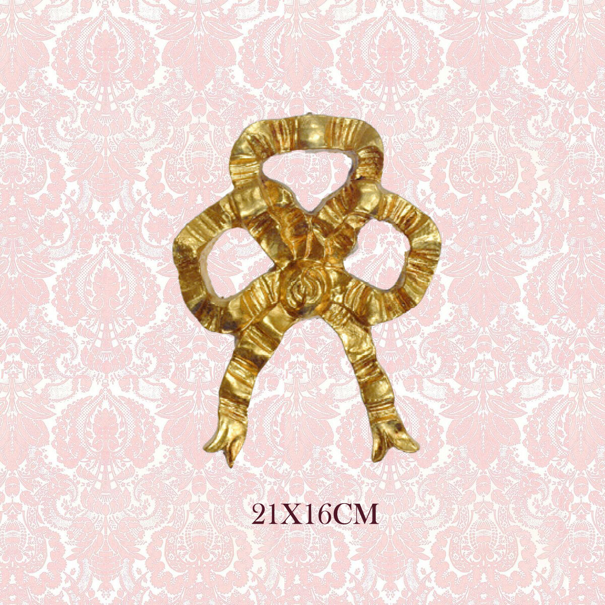 Italian Florentine Wall hanging appliqué ribbon bow  wood gold baroque rococo