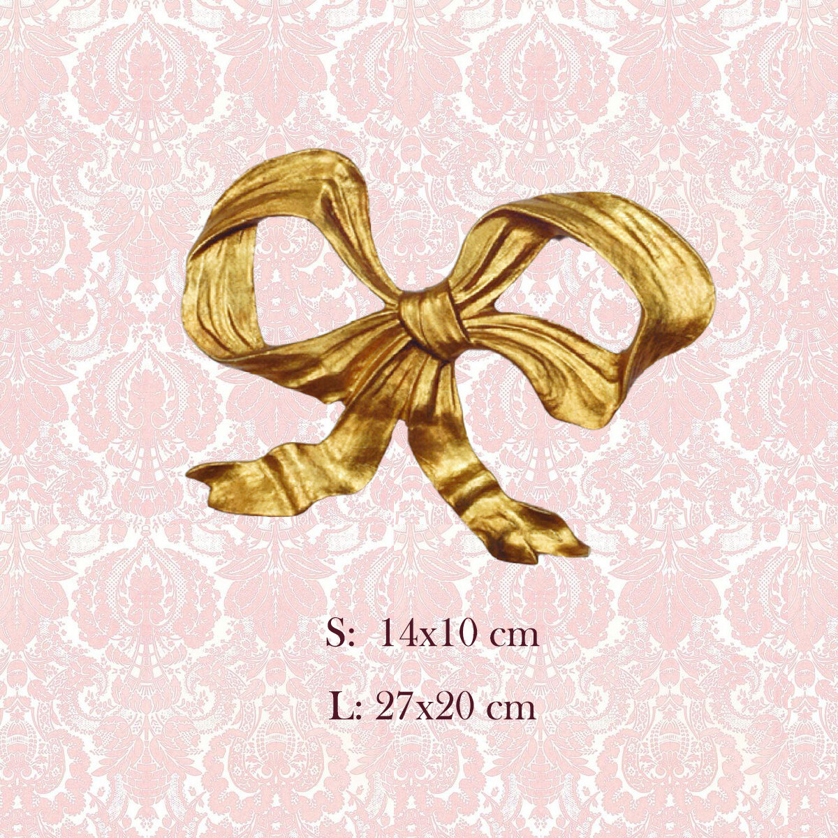 Italian Florentine Wall hanging appliqué ribbon bow  wood gold baroque rococo