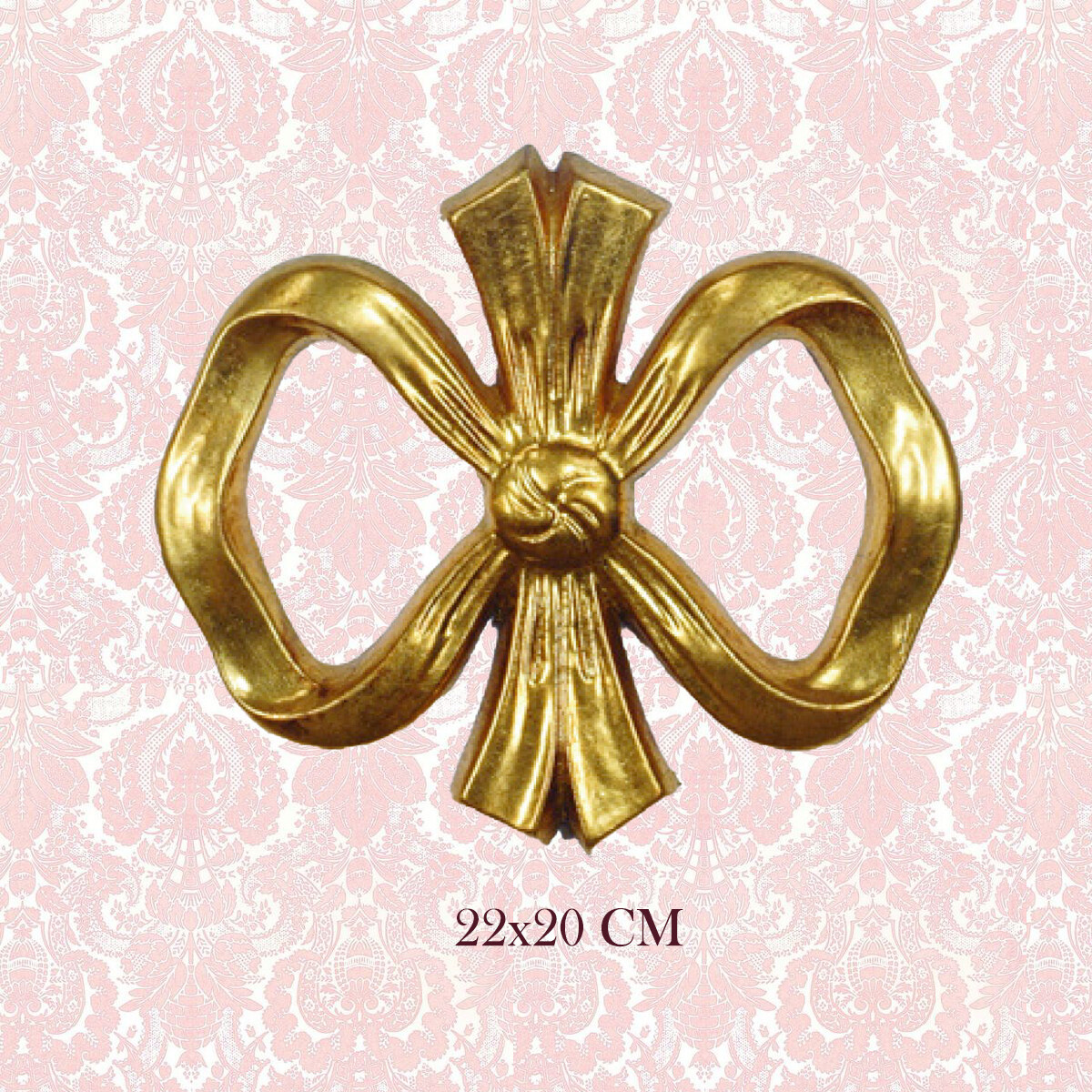 Italian Florentine Wall hanging appliqué ribbon bow  wood gold baroque rococo