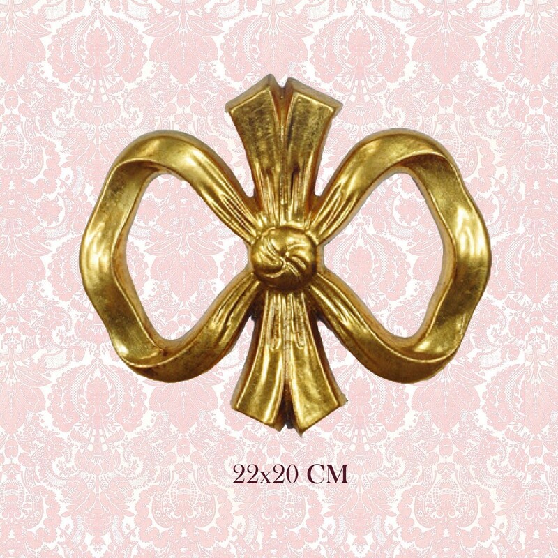 Italian Florentine Wall hanging appliqué ribbon bow  wood gold baroque rococo