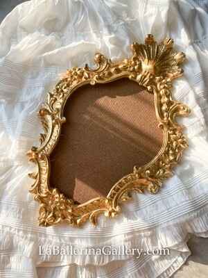 Florentine gold wood frame floral large 57x36cm