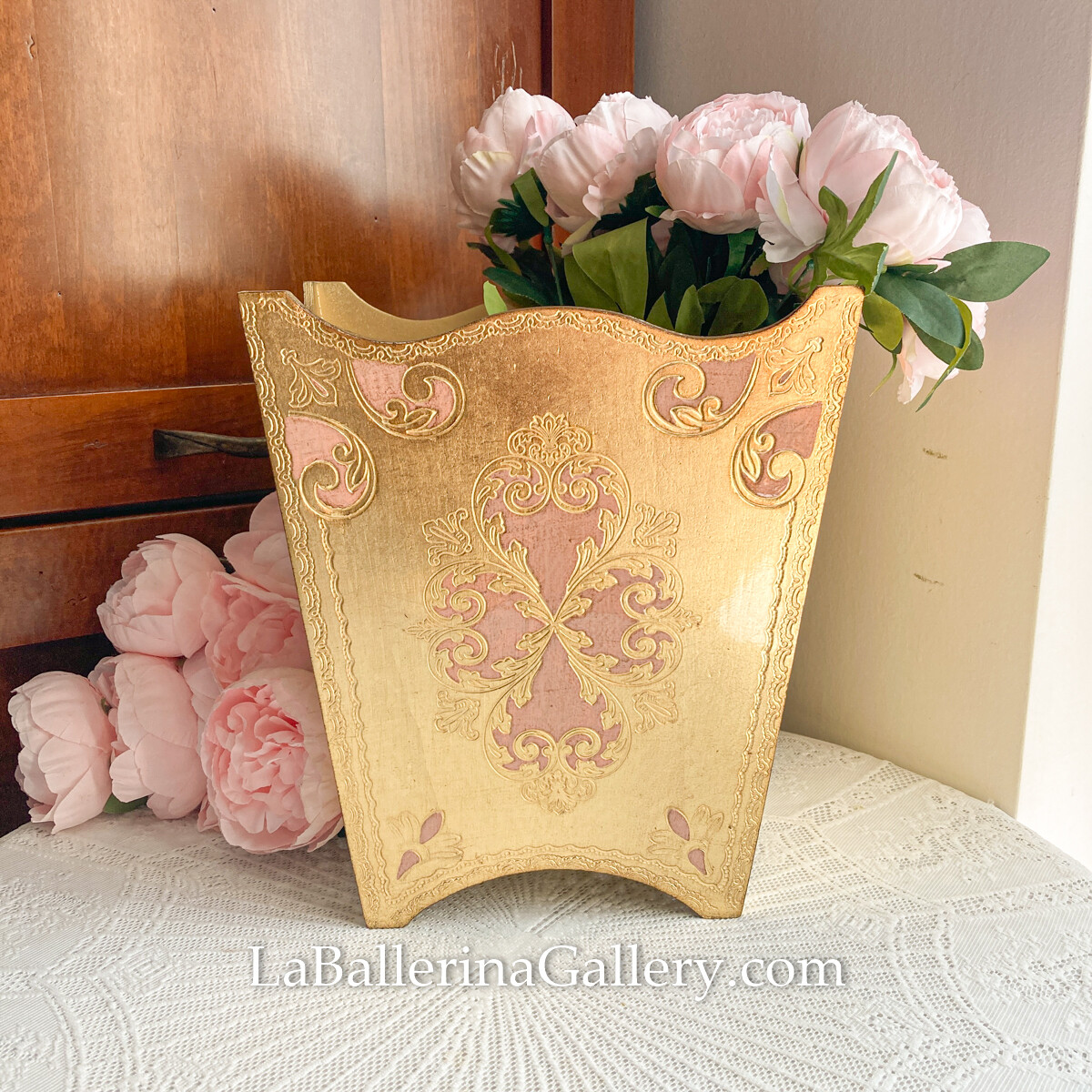 ​Made to order Florentine wooden bin baroque rococo home decor