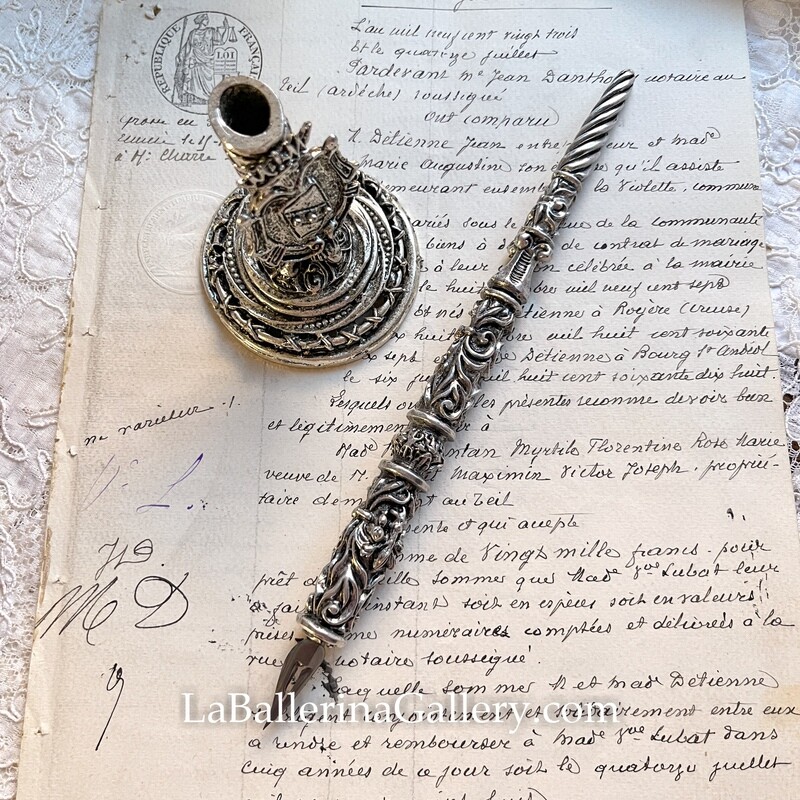 Italian baroque pen silver plating