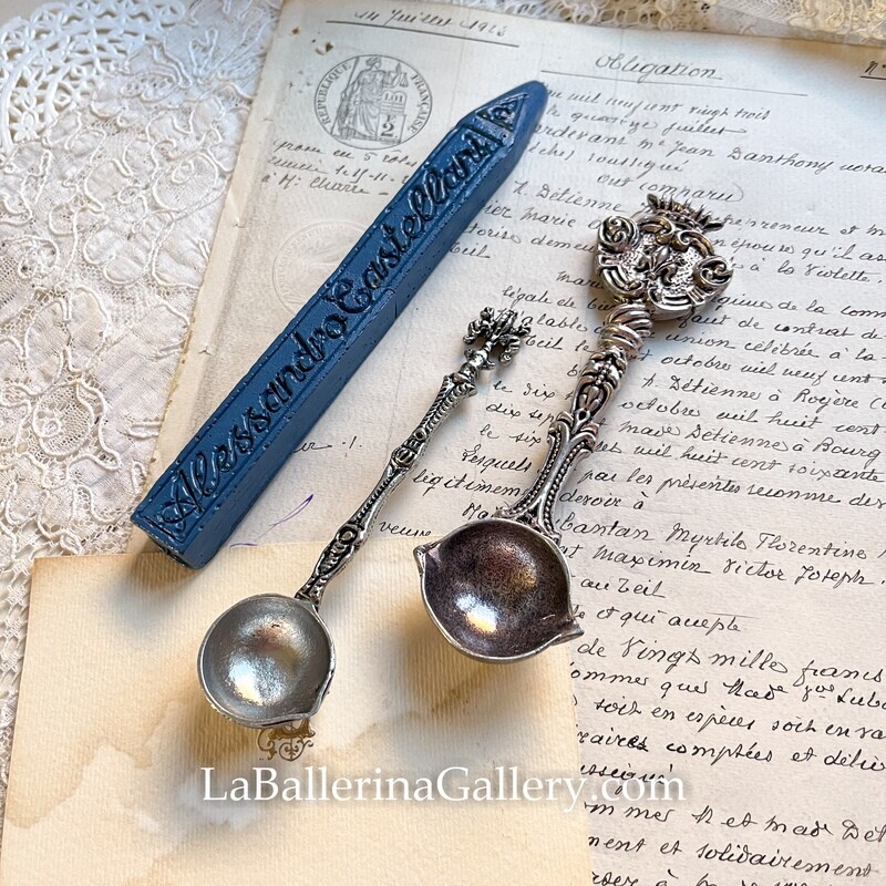 Italian baroque seal wax spoon Lilium note Sun