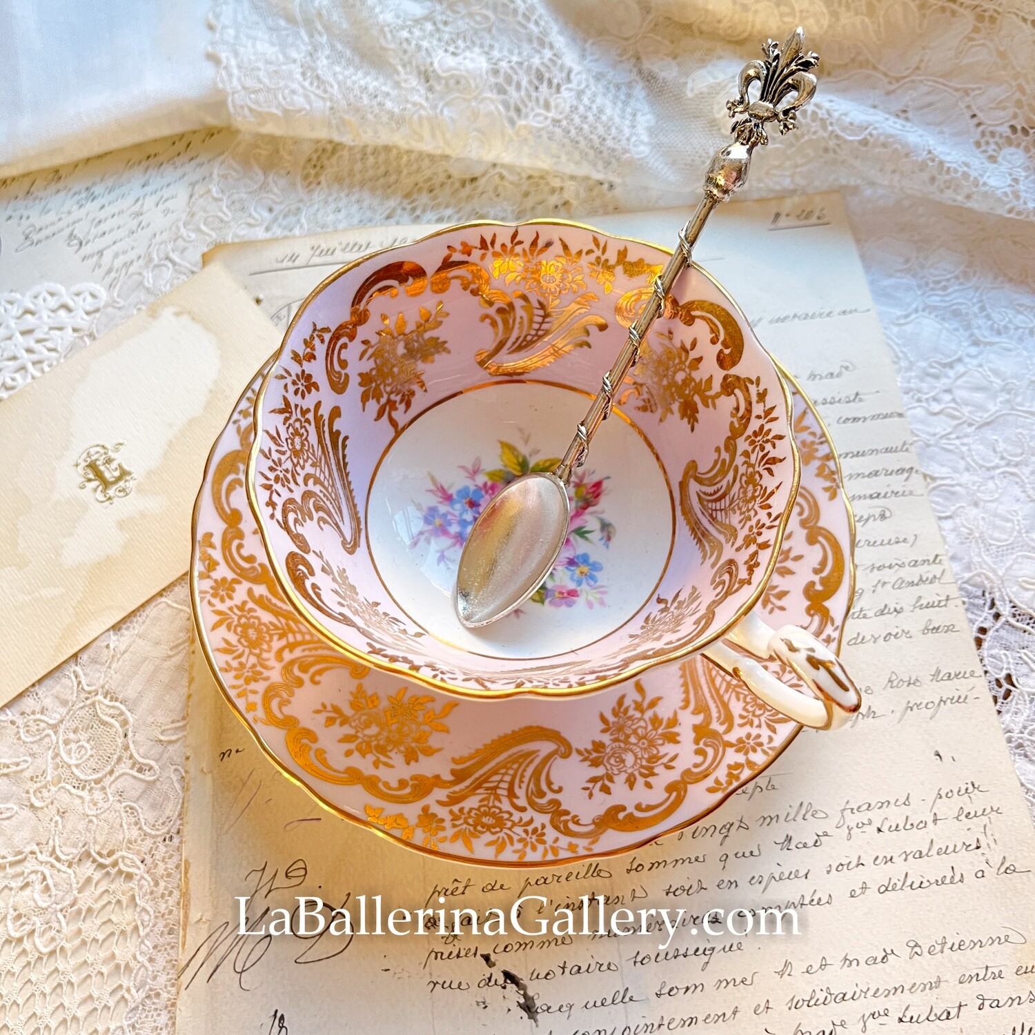 Italian baroque seal wax spoon Lilium silver plating