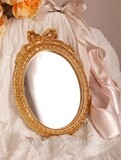 Made to order Florentine gold wood mirror frame floral ribbon bow rococo