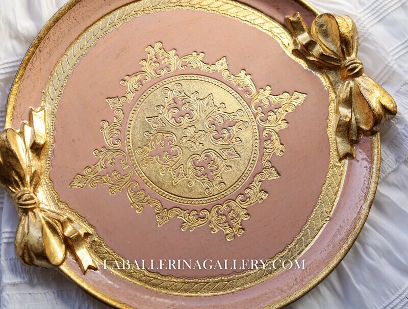 Florentine tray round bow 30cm