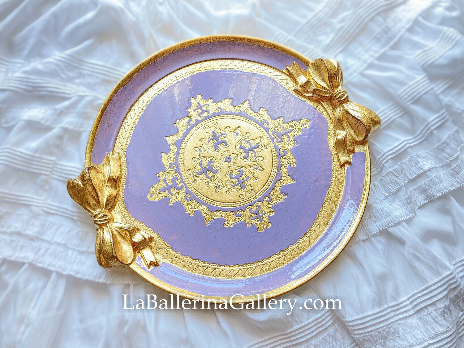 Florentine tray round bow 30cm