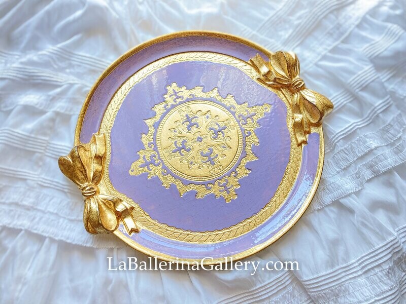 Florentine tray round bow 30cm