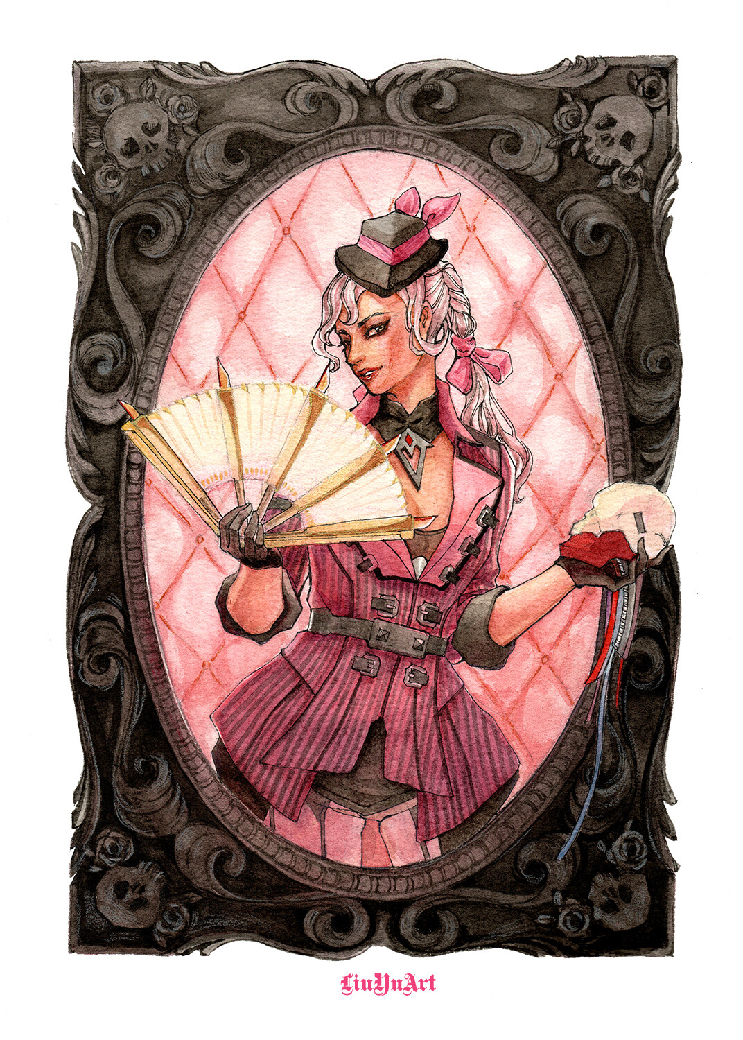 Apex Legends fanart original painting Loba frame by Liu Yu watercolor on paper art collection