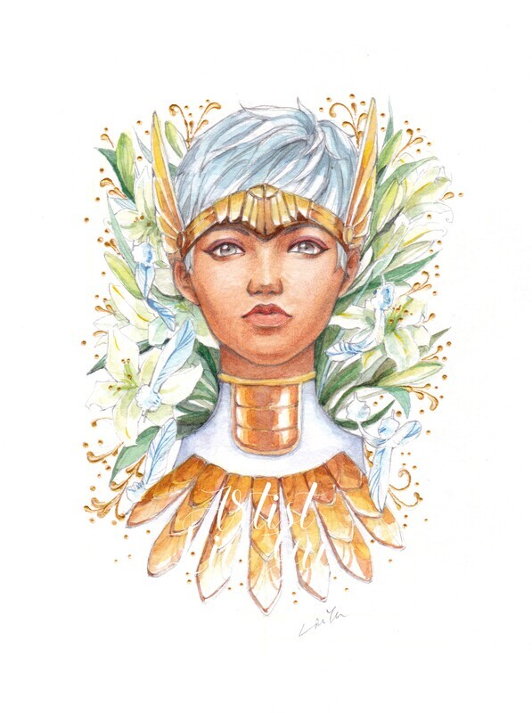 Apex Legends fanart original painting  Lifeline Guardian angel  by Liu Yu watercolor on paper art collection