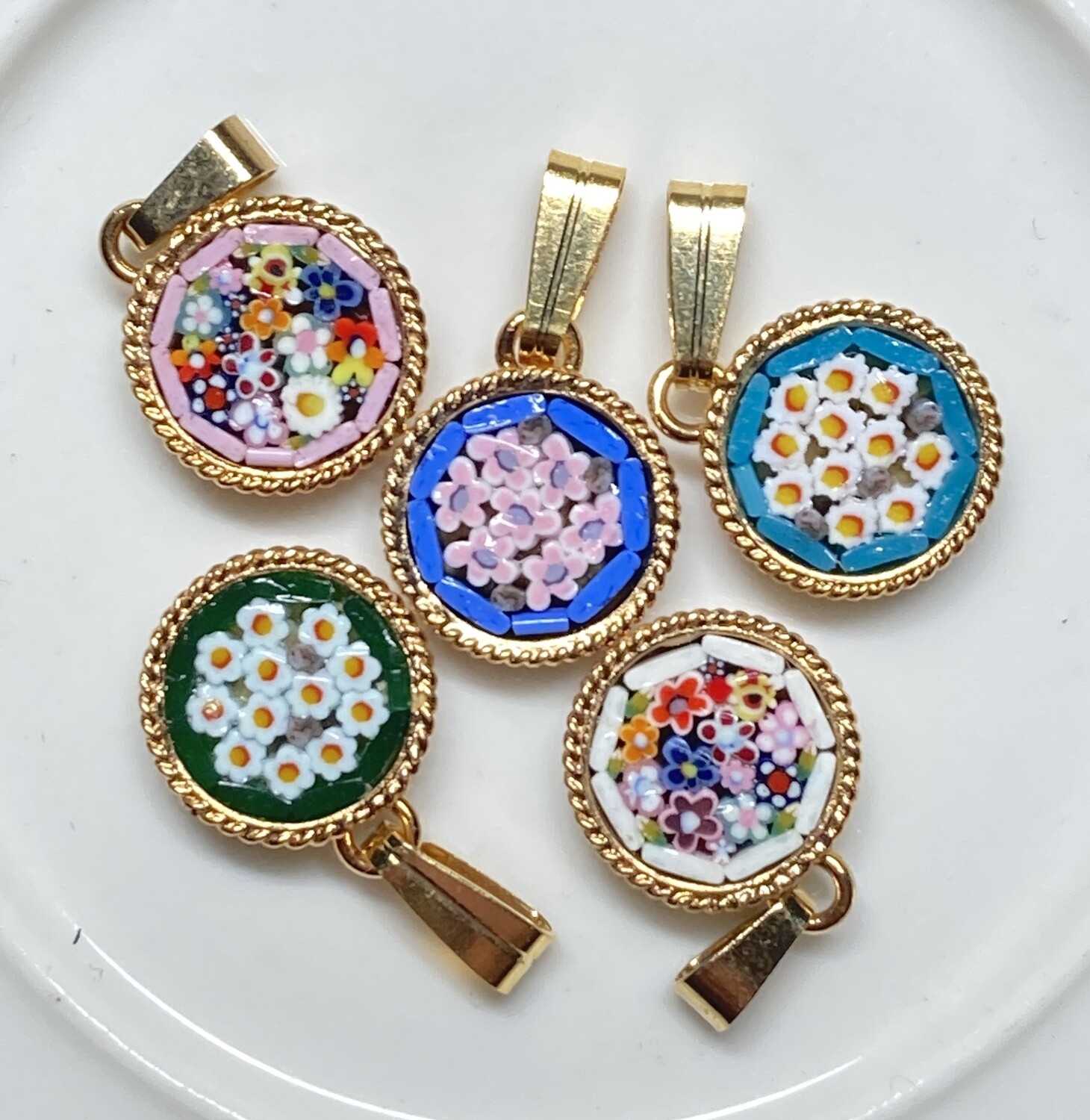 Florentine Micromosaic pendant round 1cm