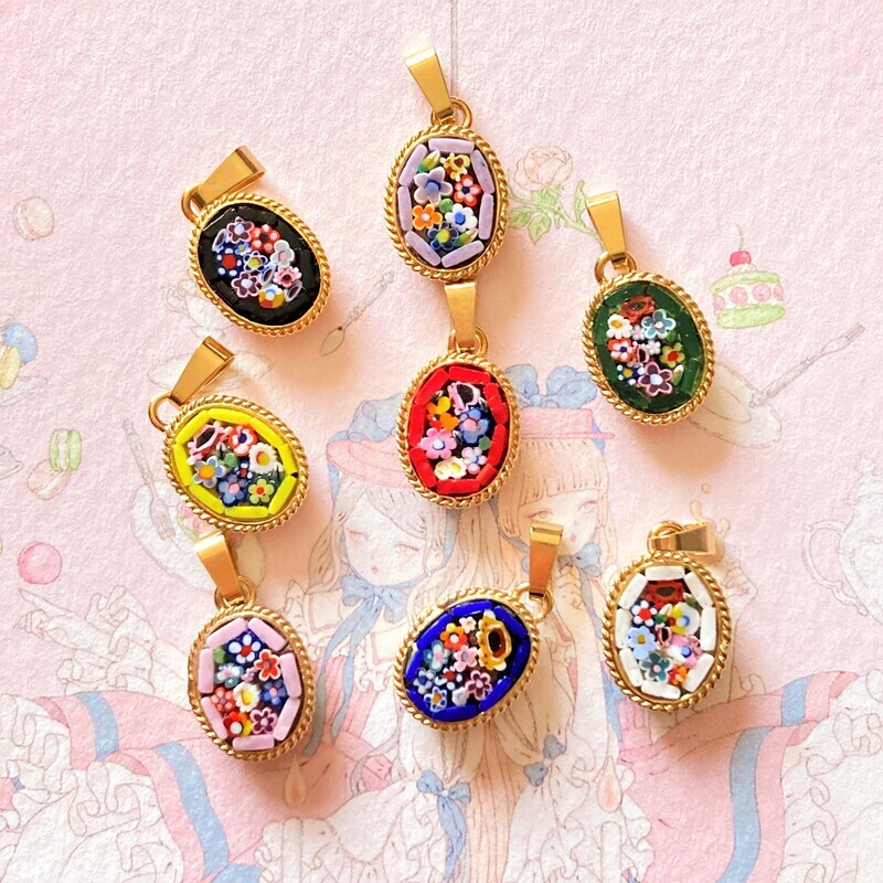 Florentine Micromosaic pendant oval