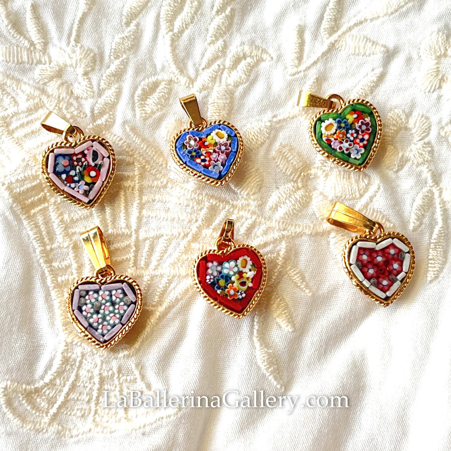 Florentine Micromosaic pendant heart