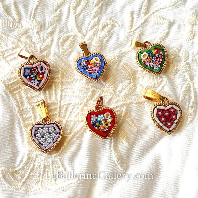 Florentine Micromosaic pendant heart