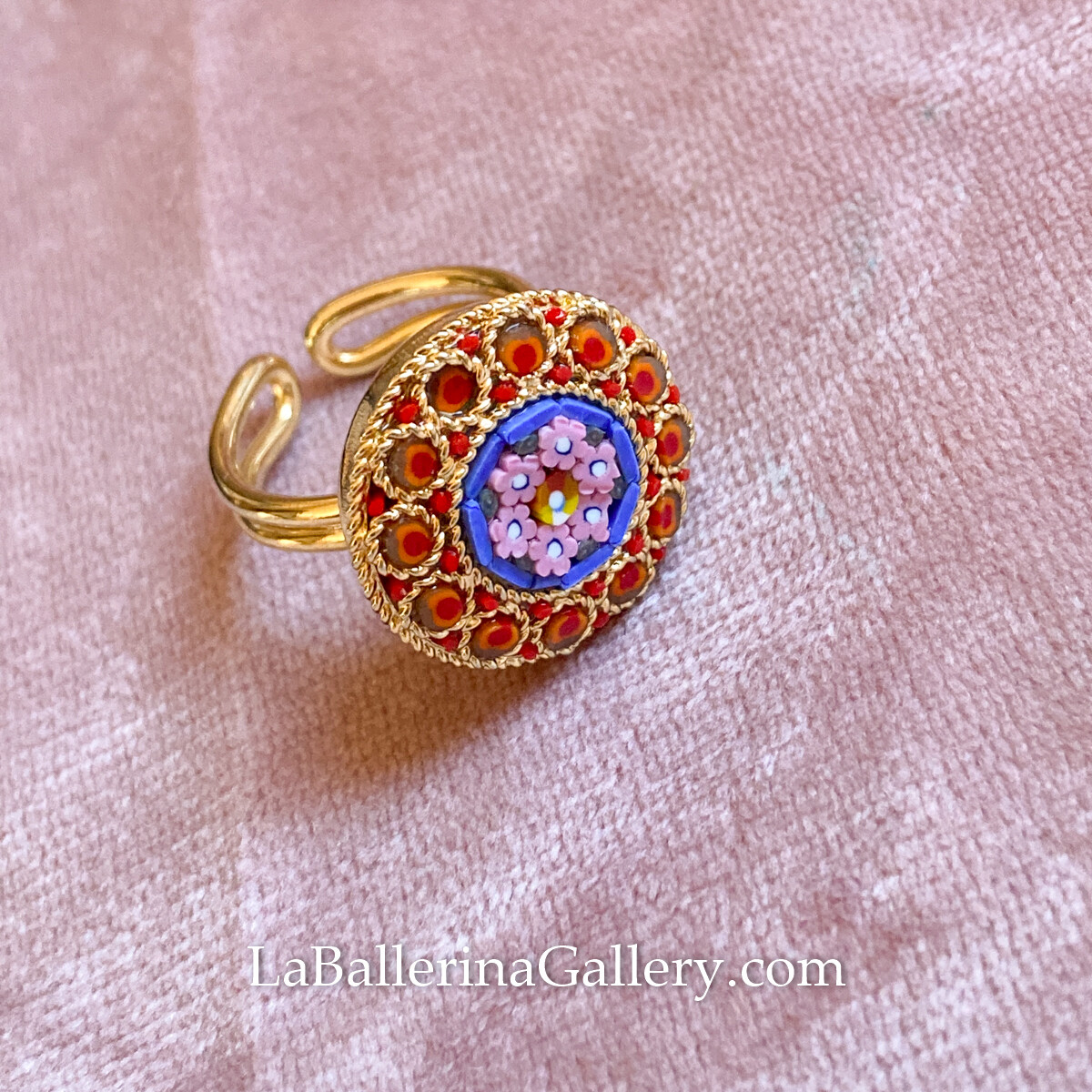 Florentine Micromosaic ring round
