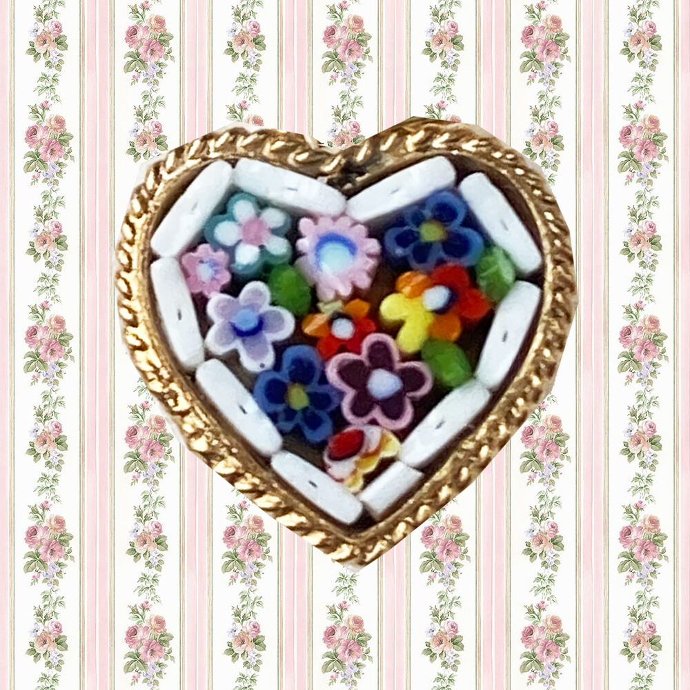 Florentine Micromosaic ring heart