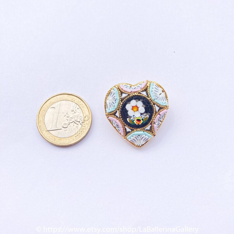 Florentine Micromosaic Brooch heart