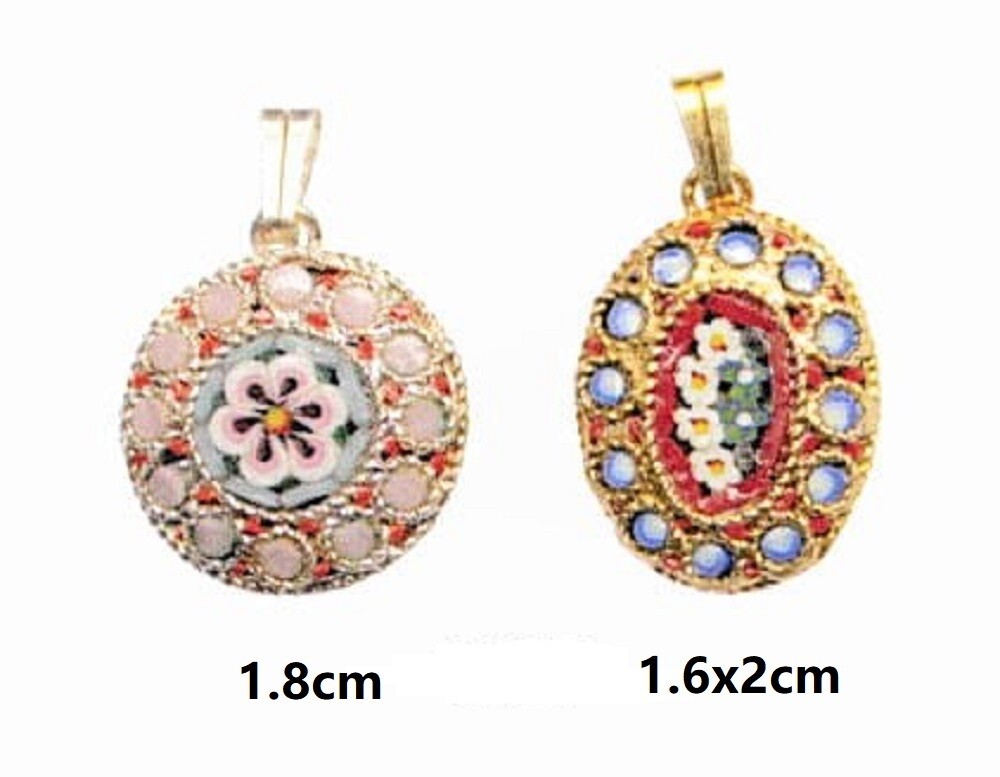 Florentine Micromosaic pendant round oval