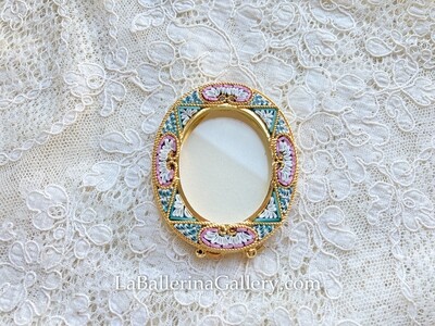 IN STOCK Florentine micromosaic frame oval 5.5x4.5cm