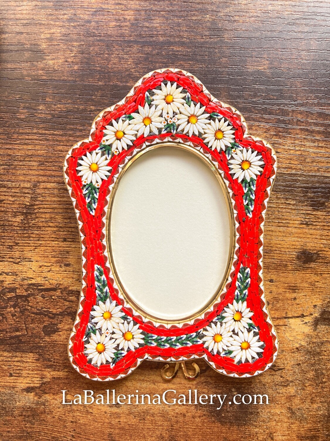 IN STOCK Florentine micromosaic frame oval red