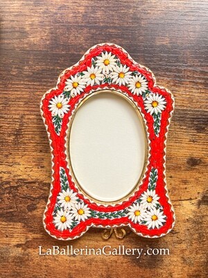 IN STOCK Florentine micromosaic frame oval red