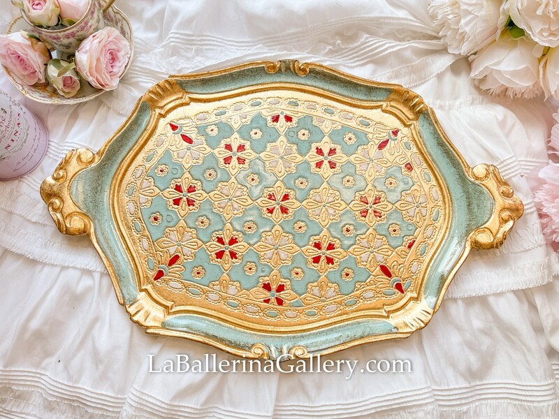 Made to order Florentine tray baroque octagom