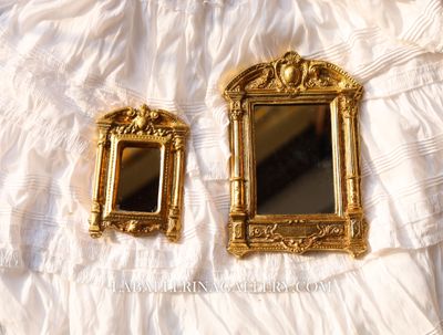 Made to order Florentine gold wood wall hanging mirror frame window