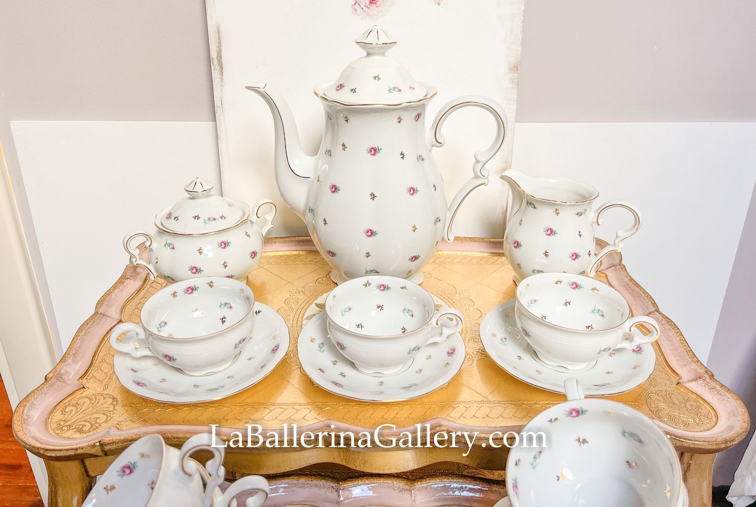 Mitterteich Bavaria 12 tea cups saucer and teapot set little
