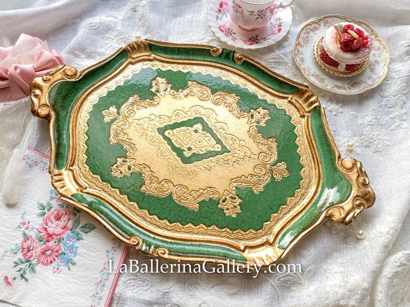 Made to order Florentine tray baroque octagom