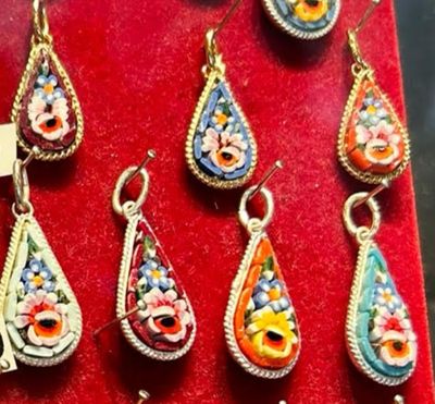 Florentine Micromosaic pendant drop