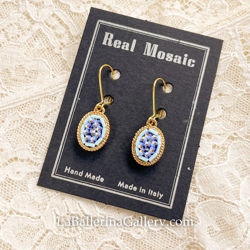 Florentine Micromosaic oval earrings
